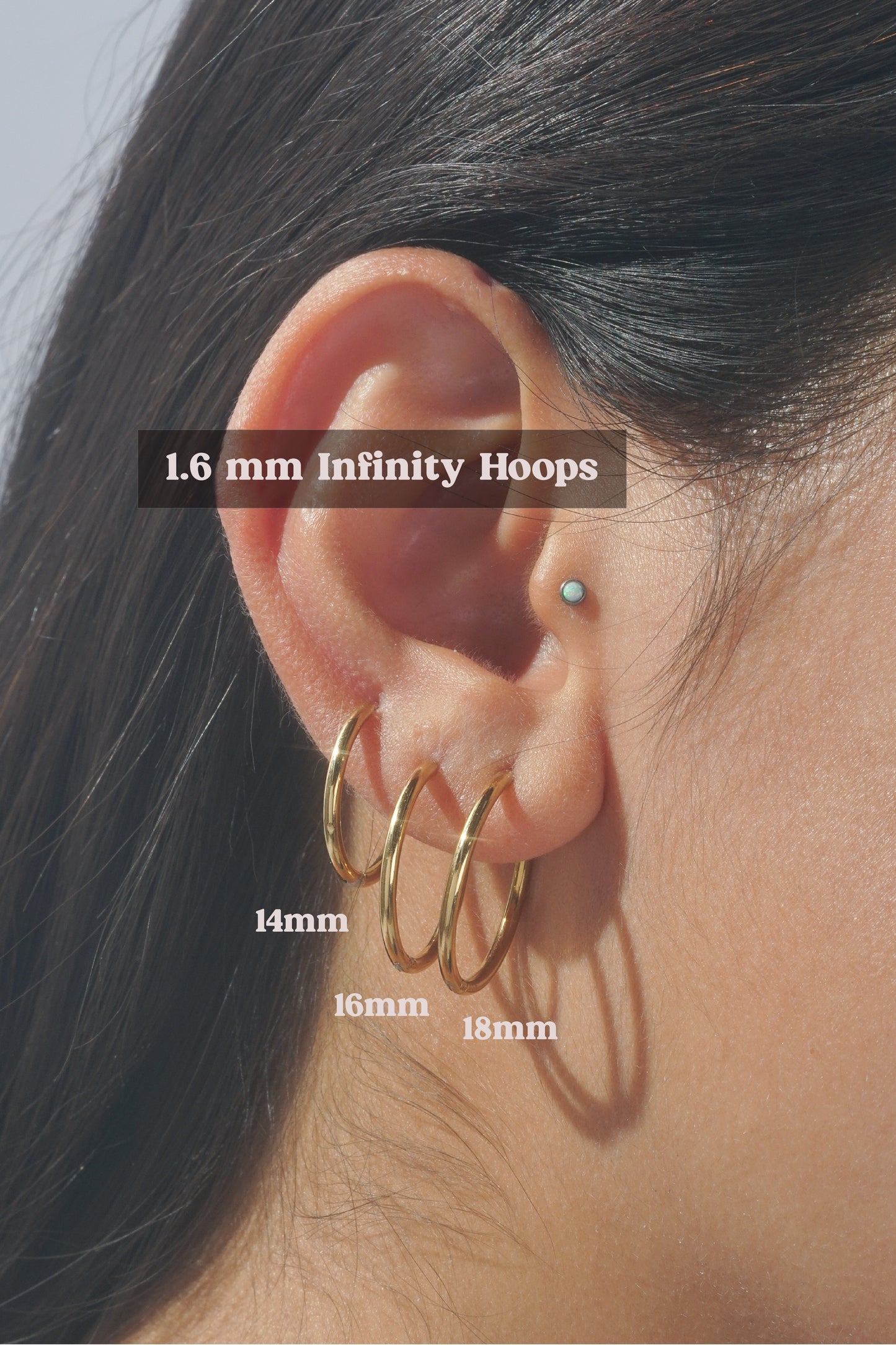 1.6mm Infinity Hoops (Pair)